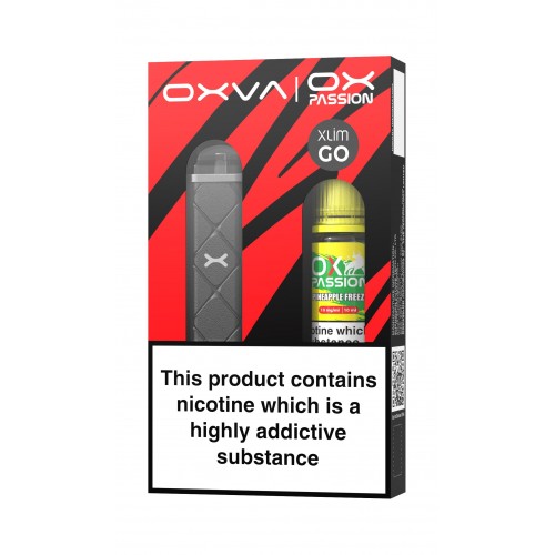 Oxva Xlim Go Pod Kit [Dark Grey] and Ox Passion - Pineapple Freeze [10mg]