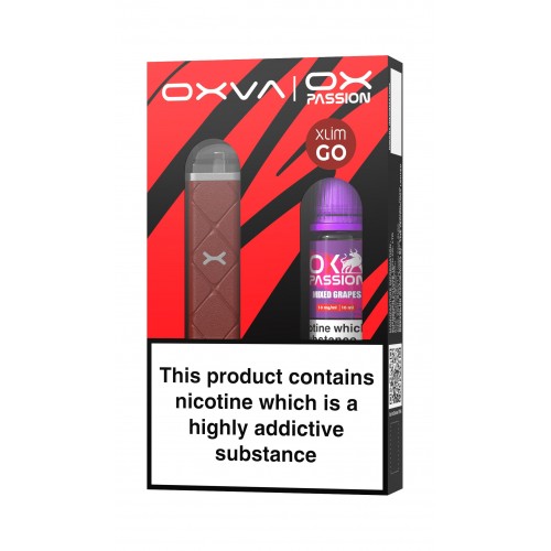 Oxva Xlim Go Pod Kit [Red] and Ox Passion - Mixed Grapes [10mg]